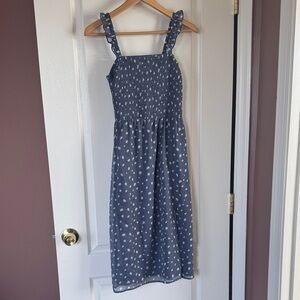 Abercrombie & Fitch Blue Polka Dot Midi Dress